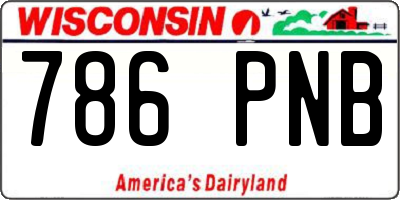 WI license plate 786PNB