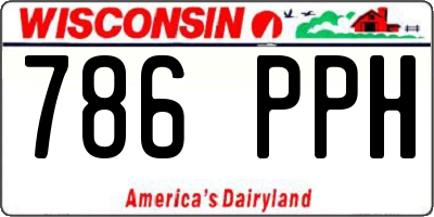 WI license plate 786PPH