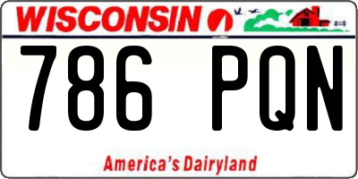 WI license plate 786PQN