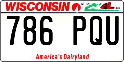 WI license plate 786PQU