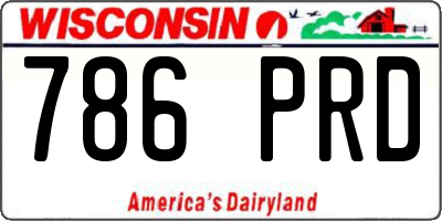 WI license plate 786PRD