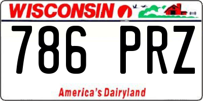 WI license plate 786PRZ