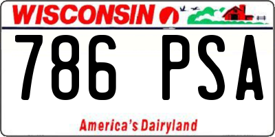WI license plate 786PSA
