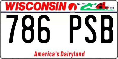 WI license plate 786PSB