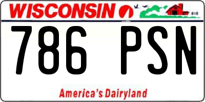 WI license plate 786PSN