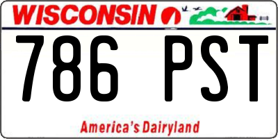 WI license plate 786PST