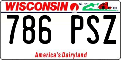 WI license plate 786PSZ