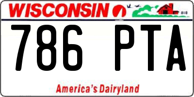WI license plate 786PTA