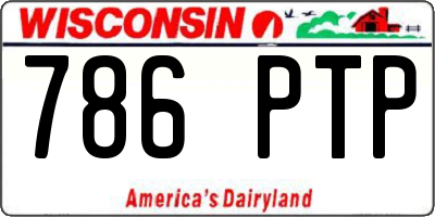 WI license plate 786PTP