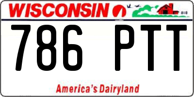 WI license plate 786PTT