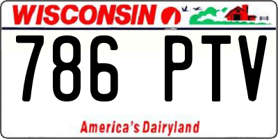 WI license plate 786PTV