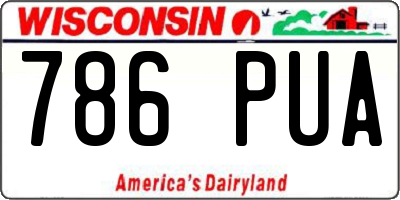WI license plate 786PUA