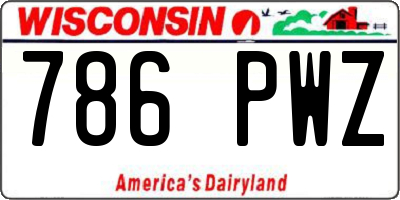 WI license plate 786PWZ