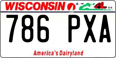 WI license plate 786PXA