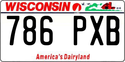 WI license plate 786PXB
