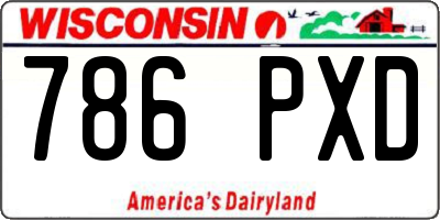 WI license plate 786PXD