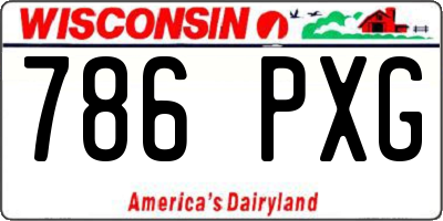 WI license plate 786PXG