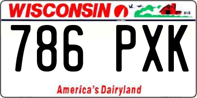 WI license plate 786PXK