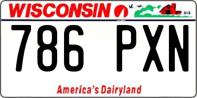 WI license plate 786PXN
