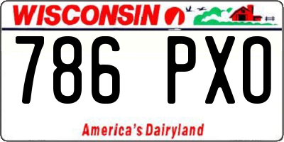 WI license plate 786PXO