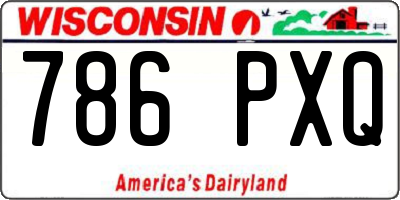 WI license plate 786PXQ