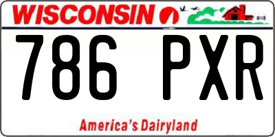WI license plate 786PXR