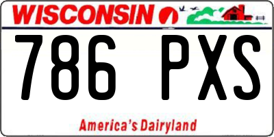 WI license plate 786PXS