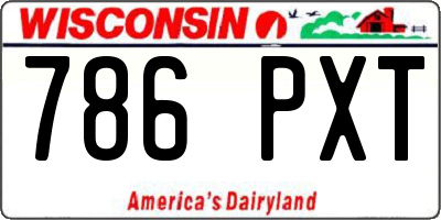 WI license plate 786PXT