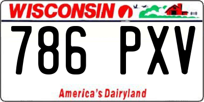 WI license plate 786PXV