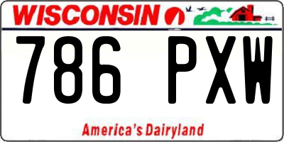 WI license plate 786PXW