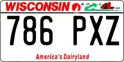 WI license plate 786PXZ