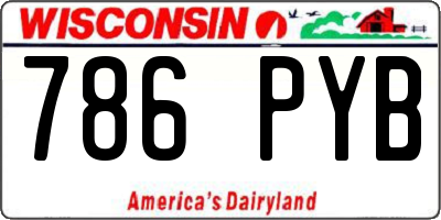 WI license plate 786PYB