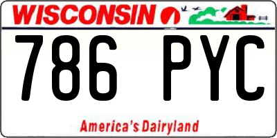 WI license plate 786PYC