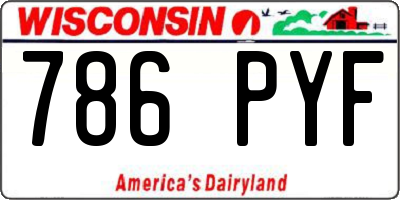 WI license plate 786PYF