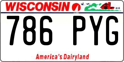 WI license plate 786PYG