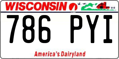 WI license plate 786PYI