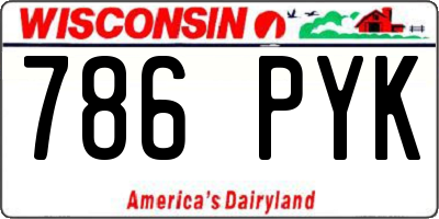 WI license plate 786PYK