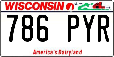 WI license plate 786PYR
