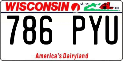 WI license plate 786PYU