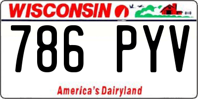 WI license plate 786PYV