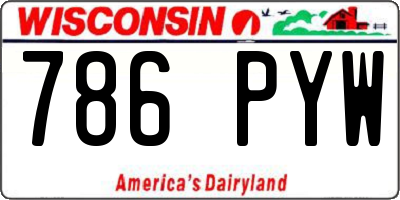WI license plate 786PYW
