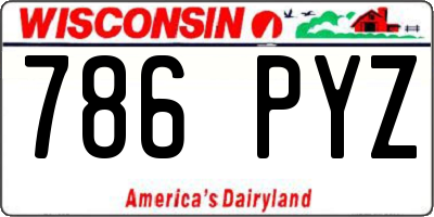 WI license plate 786PYZ