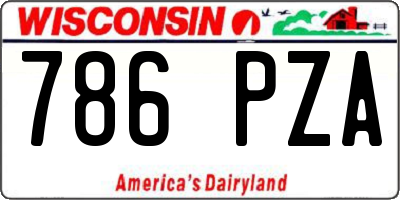 WI license plate 786PZA