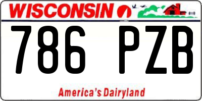 WI license plate 786PZB