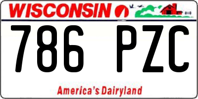 WI license plate 786PZC