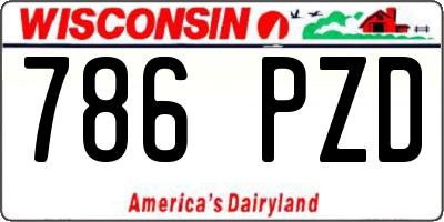 WI license plate 786PZD