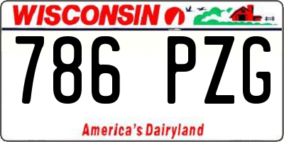 WI license plate 786PZG