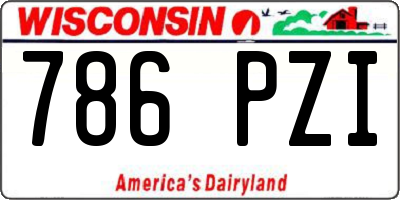 WI license plate 786PZI