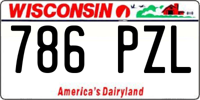 WI license plate 786PZL