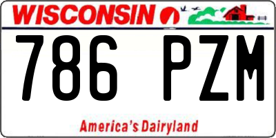 WI license plate 786PZM